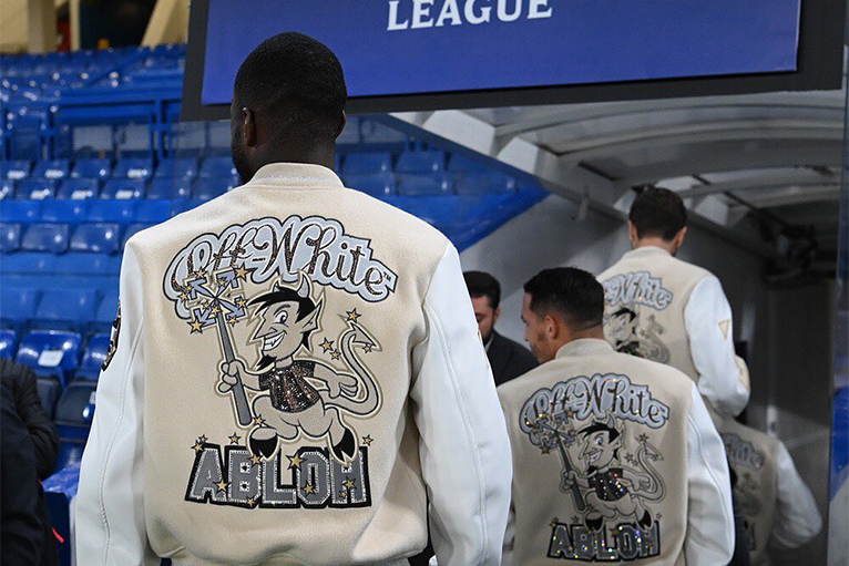 Ac Milan Off-White Gray Varsity Jacket