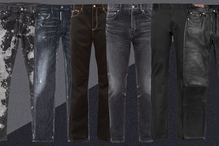 mens grey black jeans