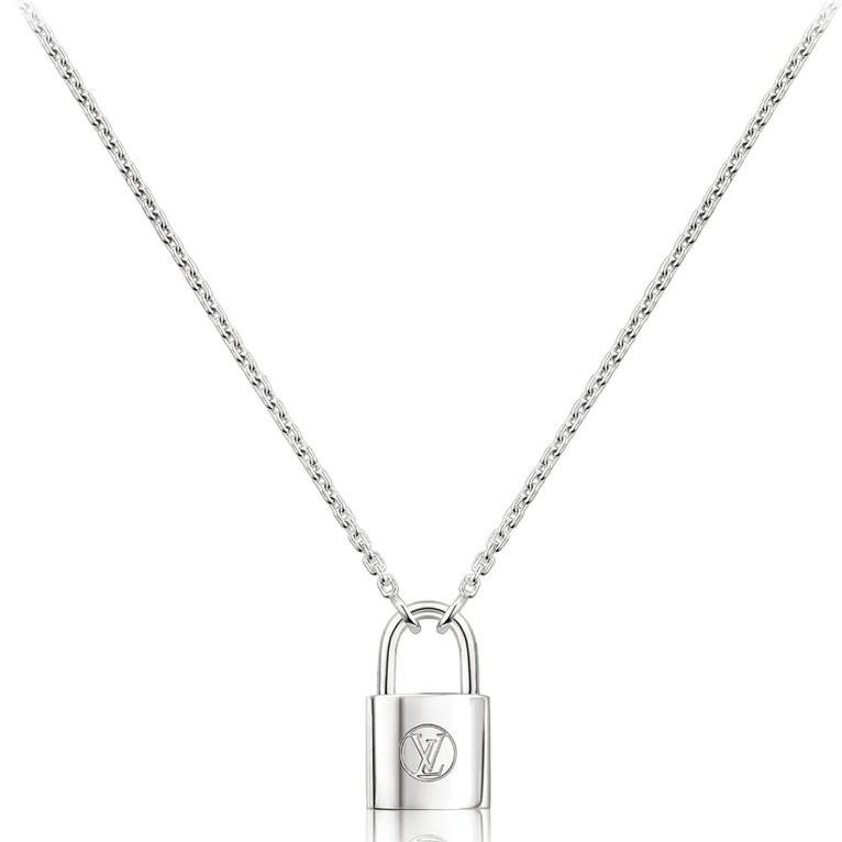 Louis Vuitton Padlock with Geometric Link Chain Necklace For Him