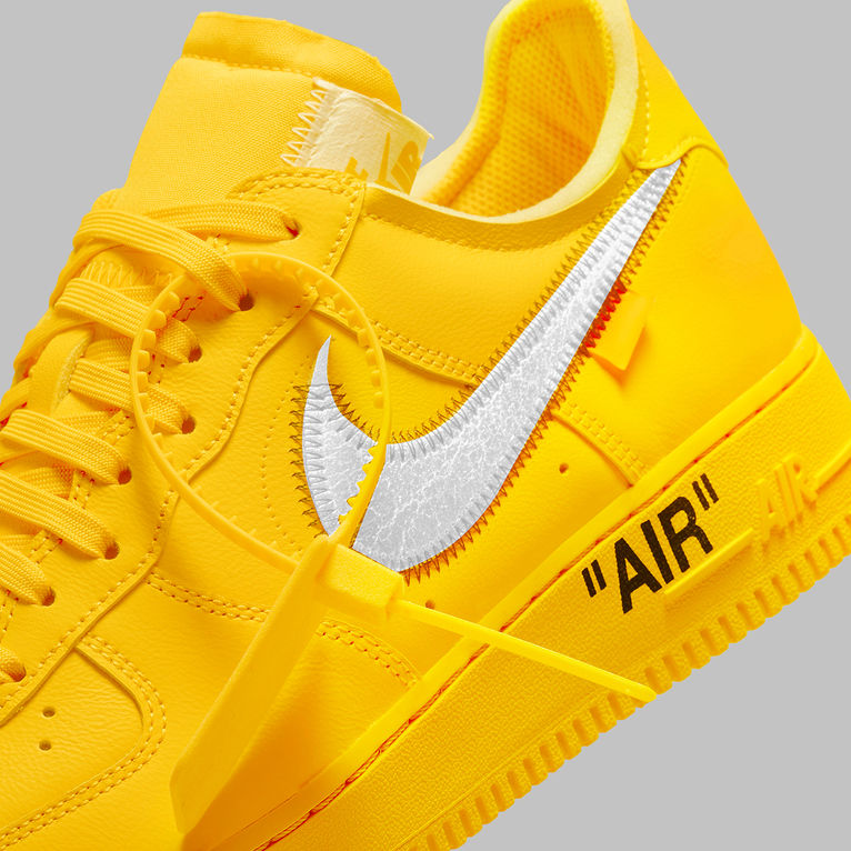 Detailed Look at the Off-White x Nike Air Force 1 Low University Gold  expected to release in July. Swipe right to view on foot photos and…